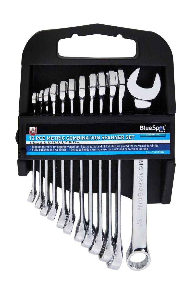 Blue Spot Tools 12 PCE Metric Combination Spanner Set (8-19mm)