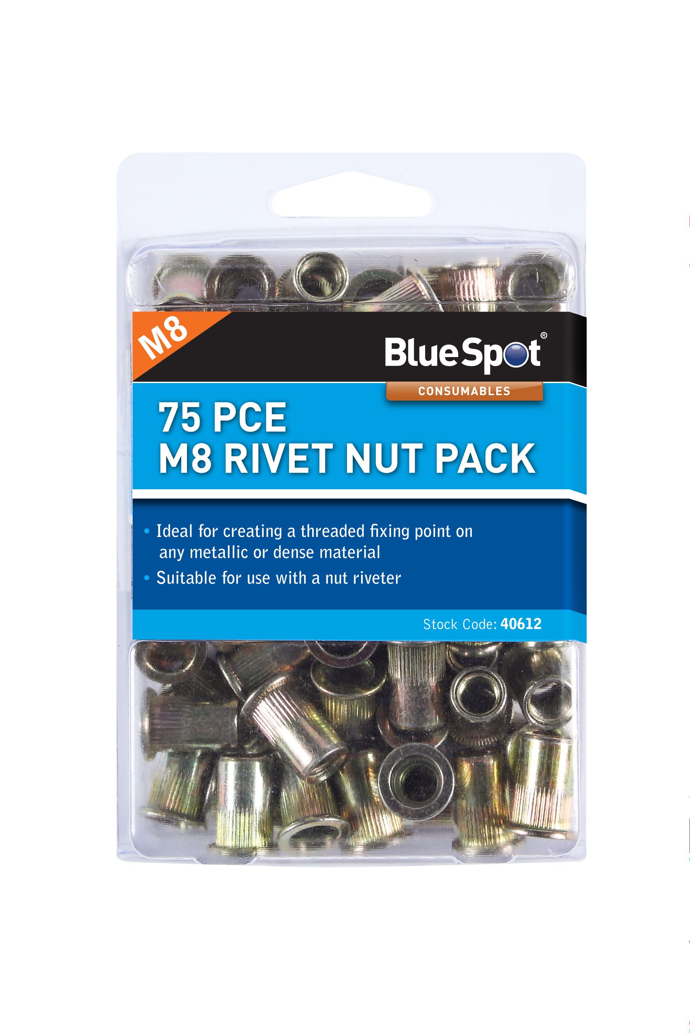 Blue Spot Tools 75 PCE M8 Rivet Nut Pack
