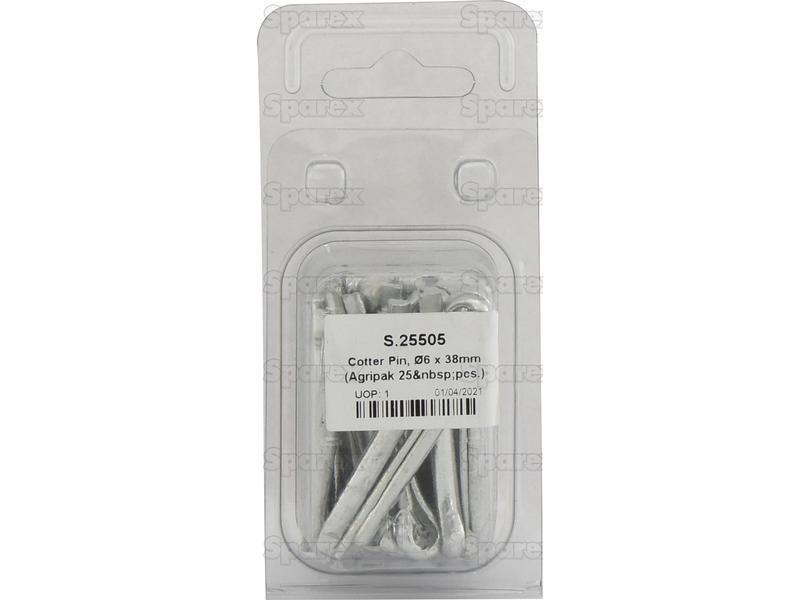 Cotter Pin, Ø6 x 38mm (Agripak 25 pcs.)