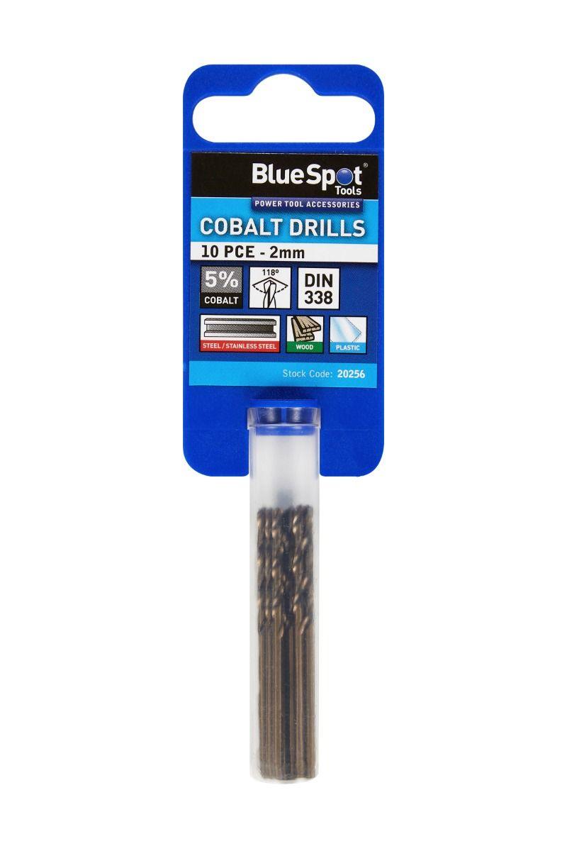 Blue Spot Tools 10 PCE Cobalt Fully Ground 2mm Drills