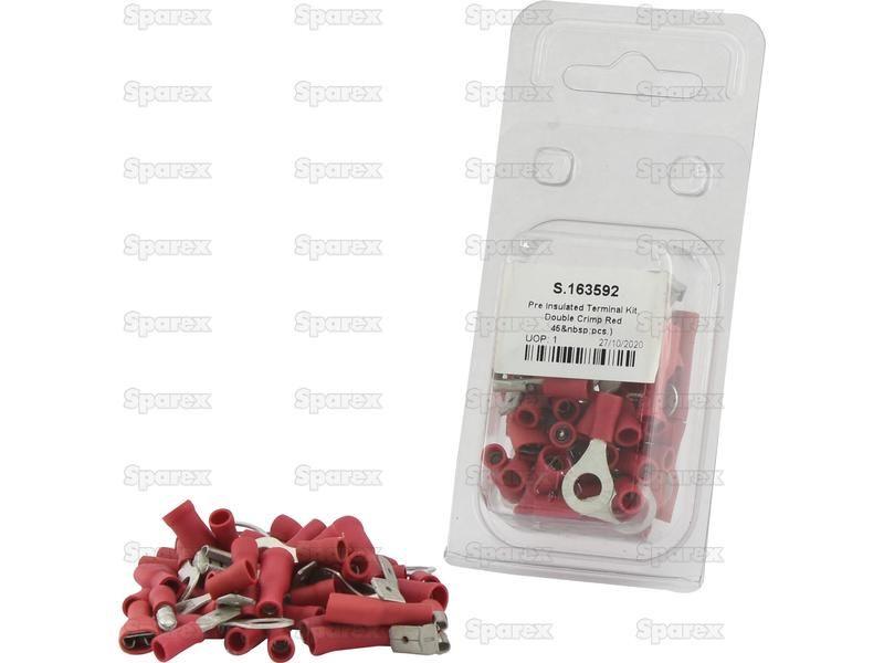 Pre Insulated Terminal Kit, Double Grip Red (Agripak 45 pcs.)