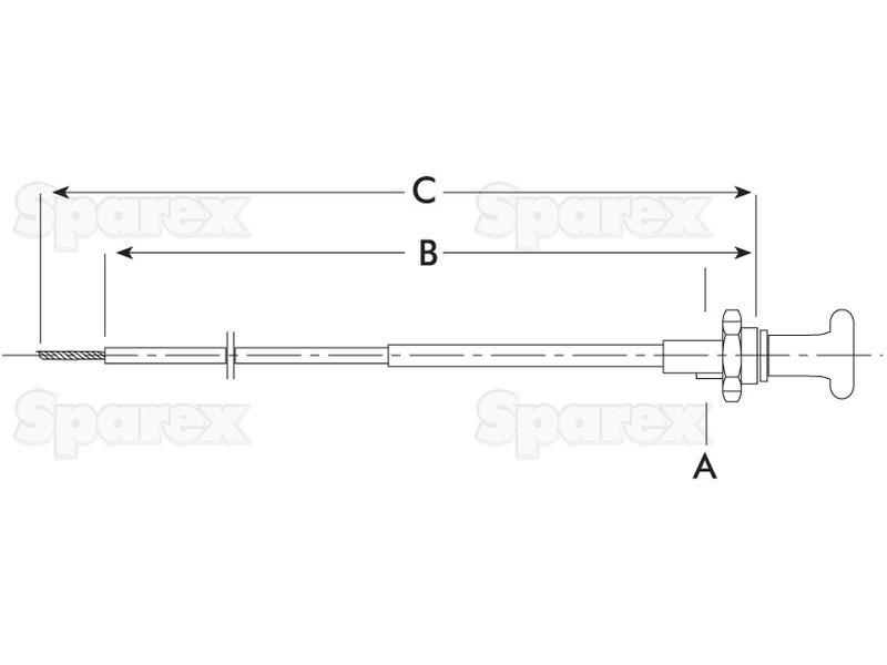 Engine Stop Cable - Length: 2400mm, Outer cable length: mm.