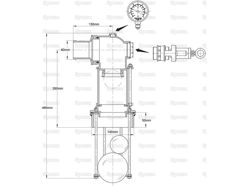 Overflow valve 60mm