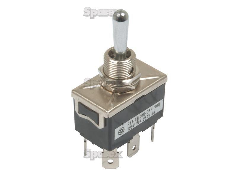 Toggle Switch, (On)/Off/(On) Sprung Centred