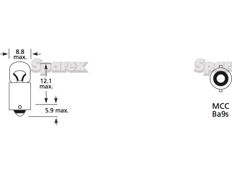 Halogen Side | Indicator Bulb, 24V, 2W, BA9s Base Lucas, OSRAM, Phillips