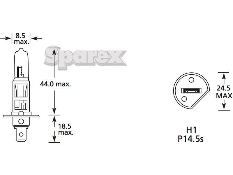 Halogen Plough Bulb, 12V, 100W, P14.5s Base Lucas (481, LLB481)