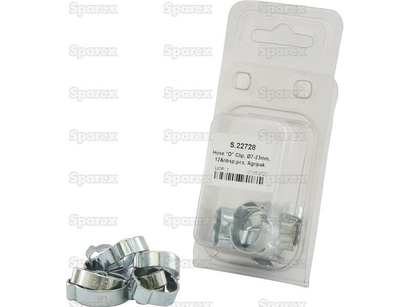 Hose "O" Clip, Ø7-23mm, 12 pcs. Agripak.
