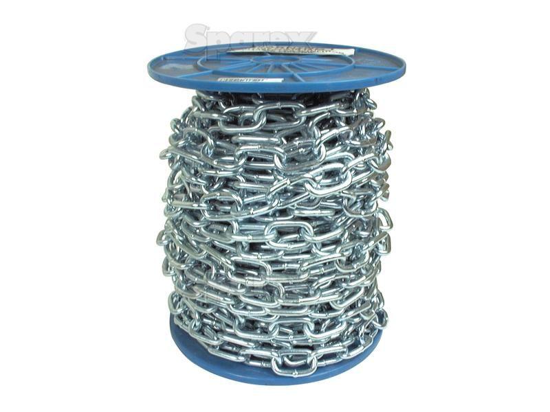 Mild Steel Chain 6mm x 42mm reel length: 25m