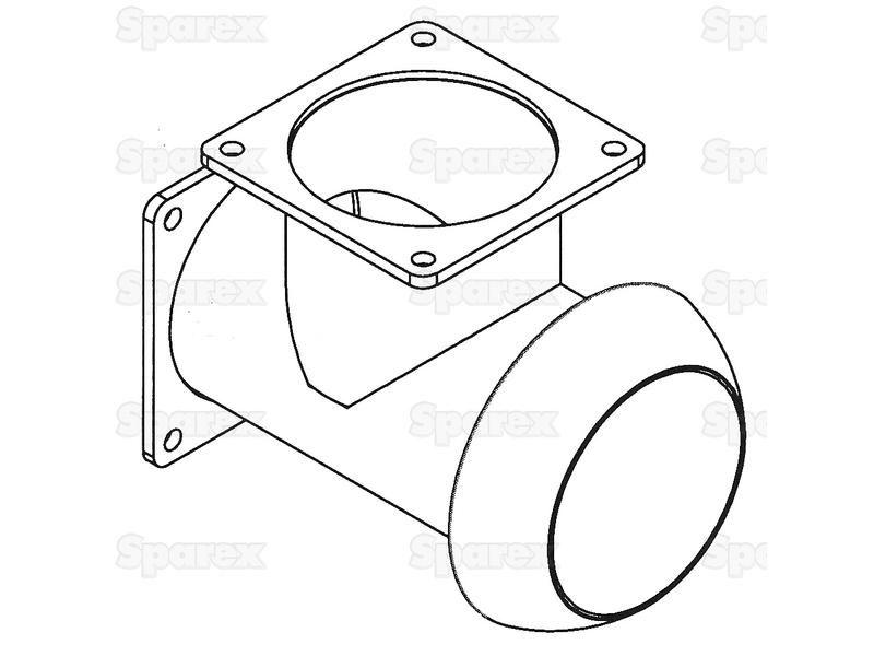 T Piece with Male Coupling 6'' (159mm) (Galvanised)