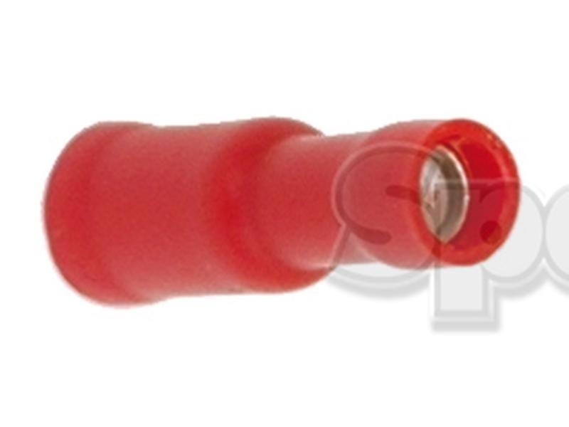 Pre Insulated Bullet Terminal, Standard Crimp - Female, 4.0mm, Red (0.5 - 1.5mm)
