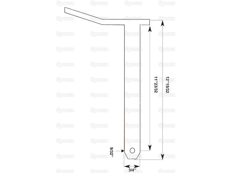 Swinging Drawbar Hinge Pin 19x297mm for Massey Ferguson 230 (200 Series)