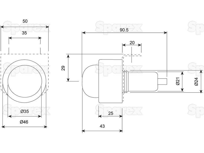 Halogen Marker Light - Front Facing, 12V ()
