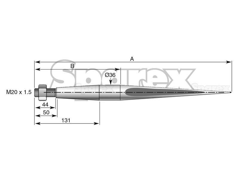 Straight Loader Tine | 1000mm for Kverneland (221155)