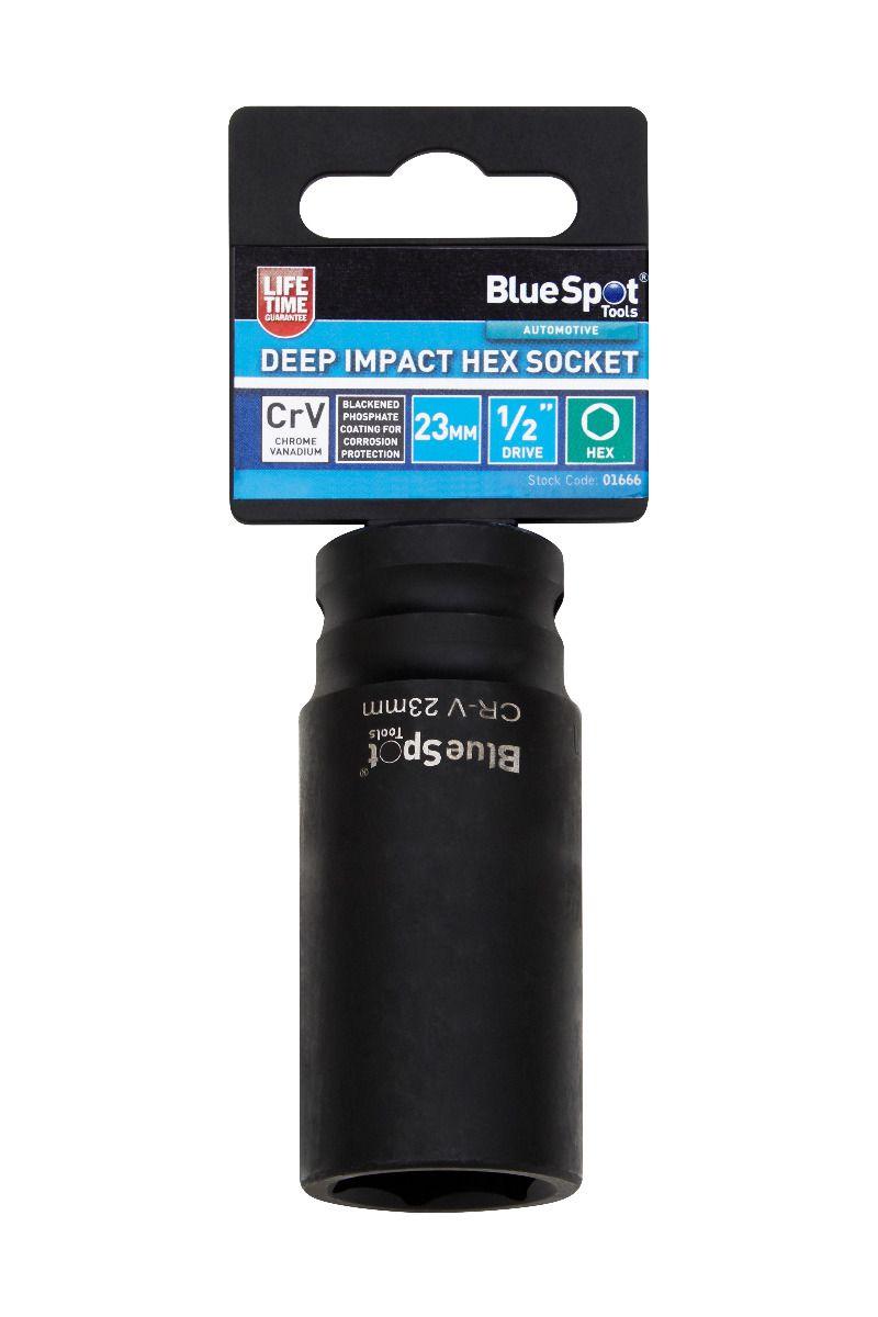 Blue Spot Tools Individual 23mm 1/2" Deep Impact Hex Socket
