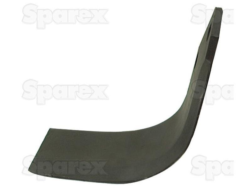 Rotavator Blade Curved LH 80x7mm Height: 195mm. Hole centres: 57mm. Hole Ø: 14.5mm. Replacement for Breviglieri, Celli for Celli E