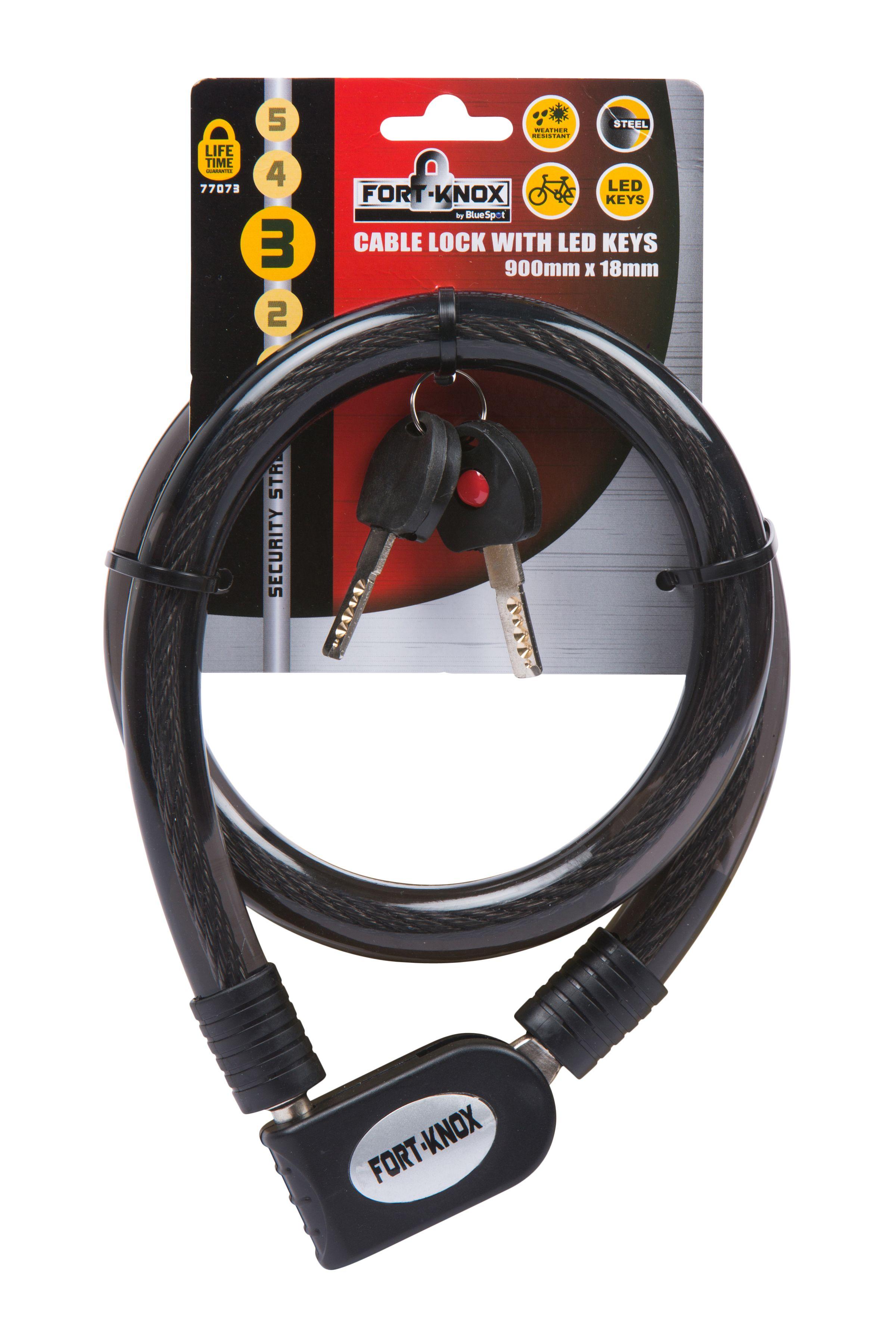 Blue Spot Tools 900mm x 18mm Cable Lock with LED Keys
