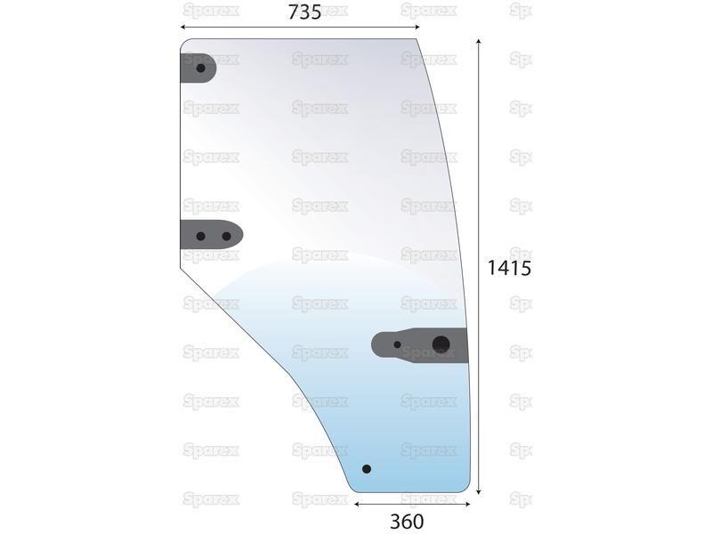Door Glass RH for McCormick MC135 (MC Series)