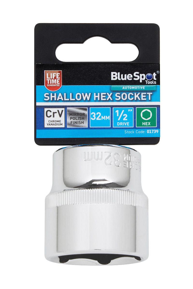 Blue Spot Tools Individual 32mm 1/2" Shallow Hex Socket