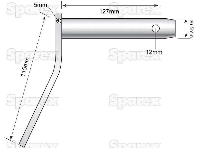 Lower link pin - Double shear 36x127mm Cat.3