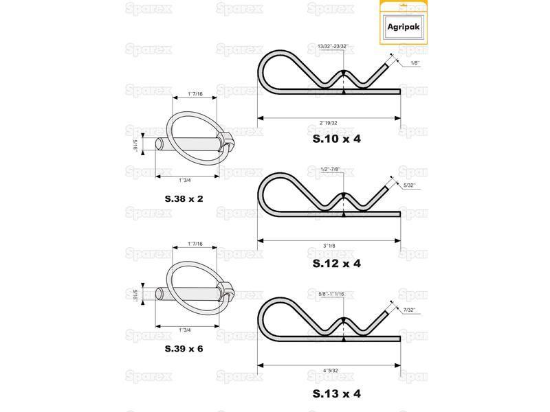 Linch Pin & Grip Clips Combination Pack (20 pcs. Agripak)