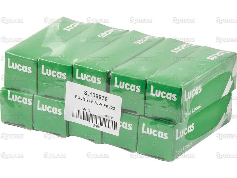 Halogen Plough Bulb, 24V, 70W, PK22s Base Lucas, OSRAM, Phillips