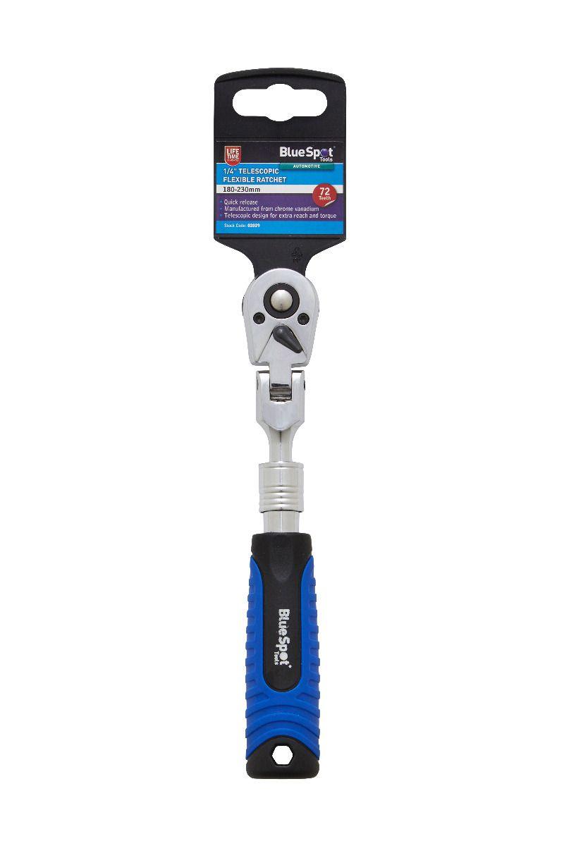 Blue Spot Tools 1/4" Telescopic Flexible Ratchet (180-230mm) (72 Teeth)