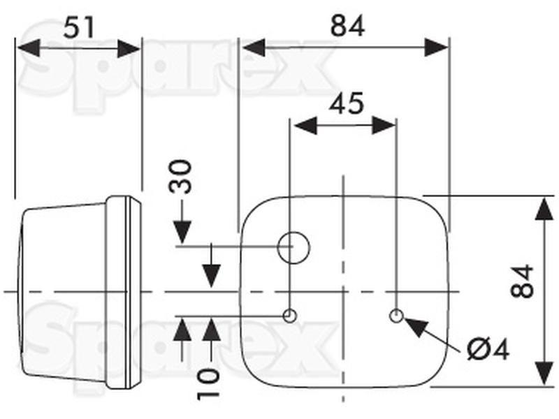 Halogen Marker Light - Front Facing, 12V () for Case IH