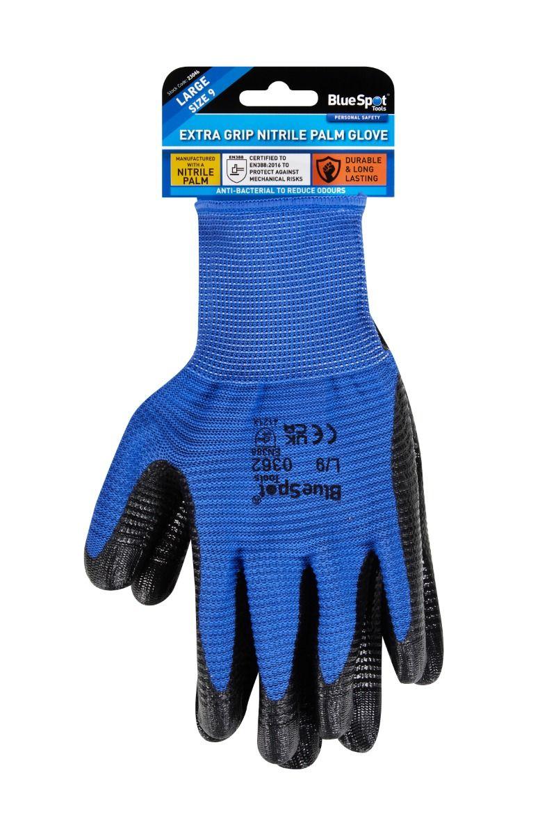Blue Spot Tools Extra Grip Nitrile Glove (Large)
