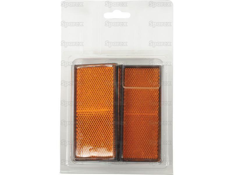 Rectangular Reflector (Self Adhesive) Amber 4 pcs. Agripak