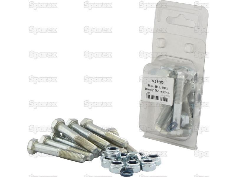 Shear Bolt, M8 x 50mm (10 pcs. Agripak)