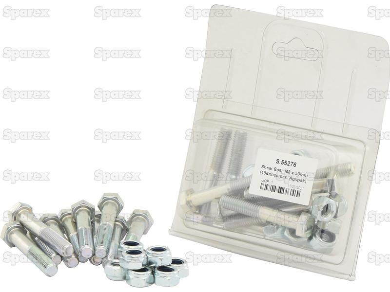 Shear Bolt, M8 x 50mm (10 pcs. Agripak)