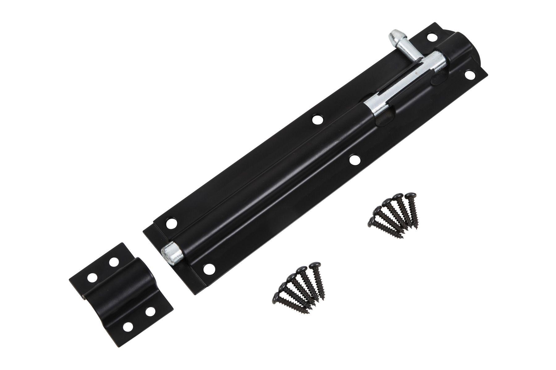Blue Spot Tools Black Powder Coated Tower Bolt 200mm