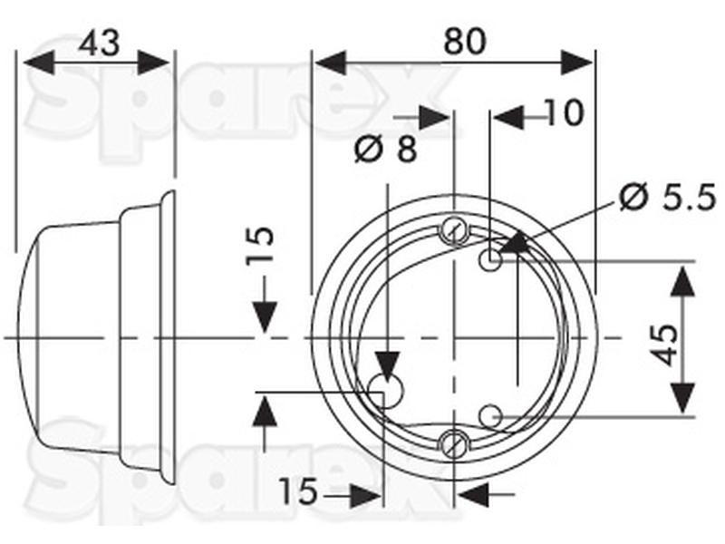 Halogen Front Combination Light (RH & LH) for Ford New Holland 3300 (1000 Series)