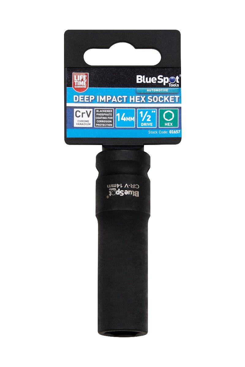 Blue Spot Tools Individual 14mm 1/2" Deep Impact Hex Socket