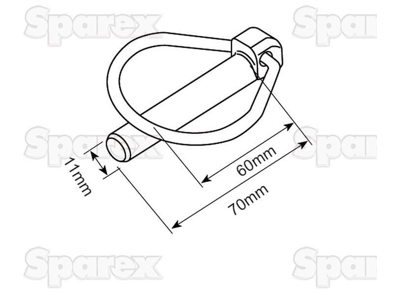 Pear Linch Pin, Pin Ø11mm x 70mm ( ) for Vicon (090094887)