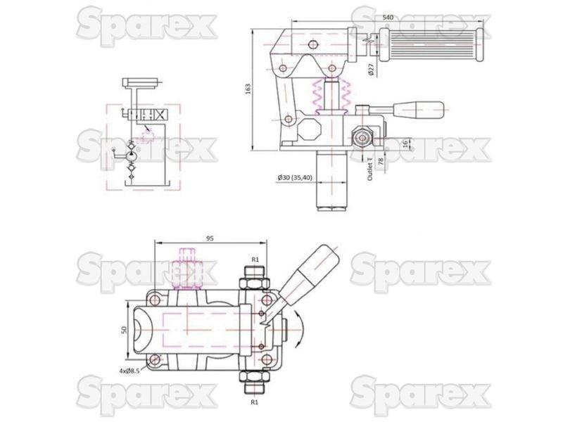 Hydraulic Hand Pump - Double Acting, Displacement cm°³: 12CC, Tank Capacity: 2 ltr(s)