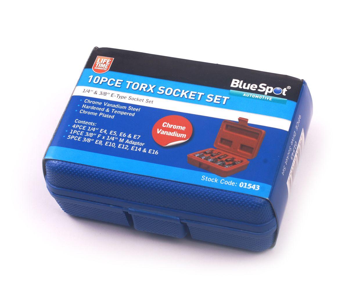 Blue Spot Tools 10 PCE 3/8" Spline Sockets (7-18mm)(9/32-23/32)