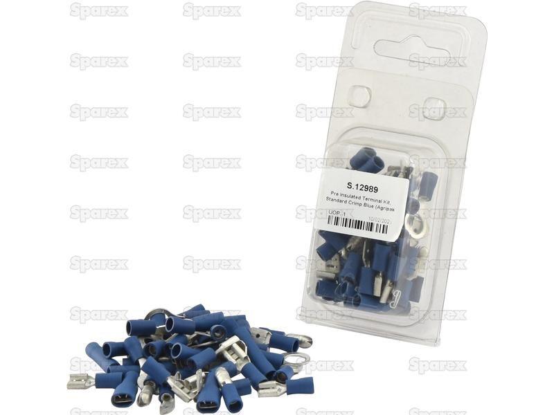 Pre Insulated Terminal Kit, Standard Crimp Blue (Agripak 50 pcs.)