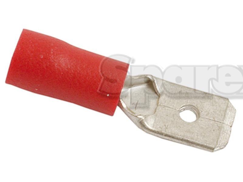 Pre Insulated Spade Terminal, Standard Grip - Male, 6.3mm, Red (0.5 - 1.5mm)
