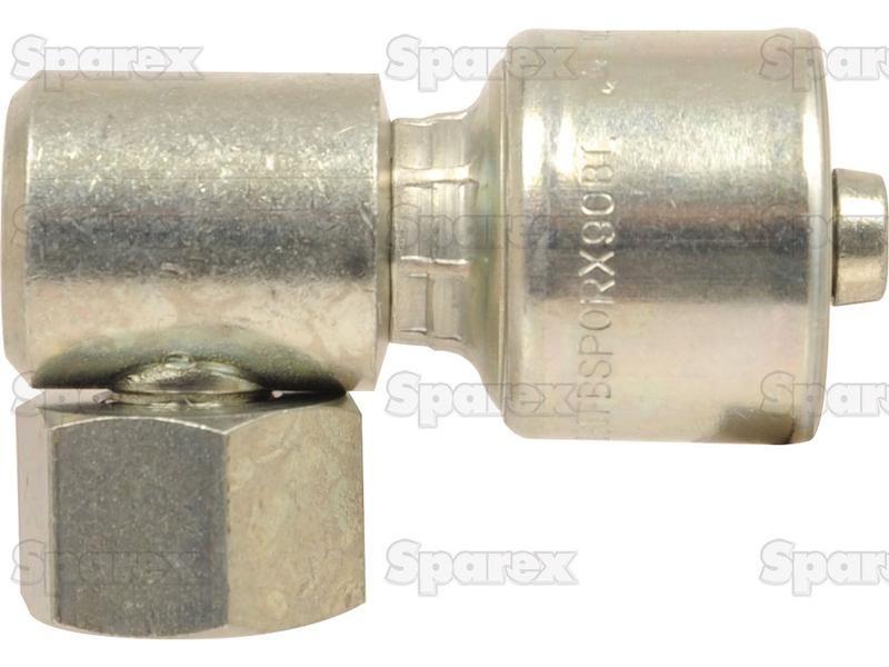 Gates BSP 60° Hose Insert 3/8'' x 1/2'''' Female 90° Compact Swivel Gates (Belts) (6G8FBSPORX90BL)