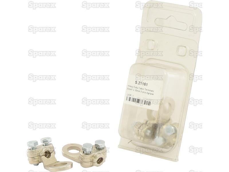 Heavy Duty Cable Terminals 25mm°² x 10mm 2 pcs Agripak