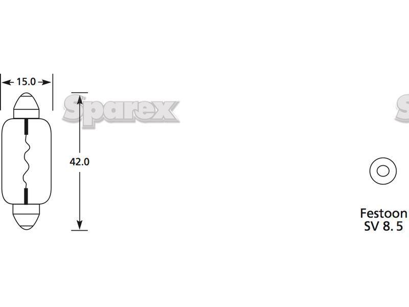 Halogen Stop/Tail Bulb, 12V, 15W, SV8.5 Base Lucas (267, LLB267)