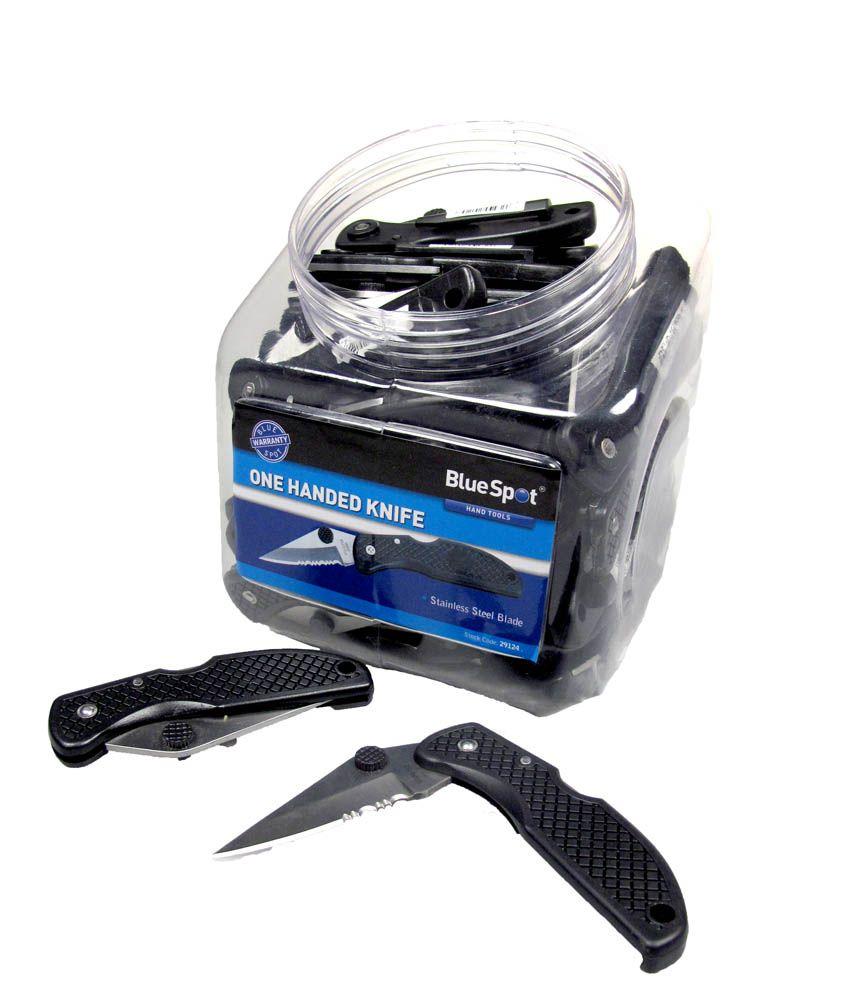 Blue Spot Tools 75mm One Handed Folding Knife In Jar