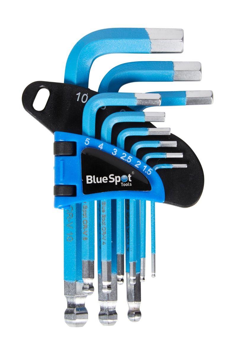 Blue Spot Tools 9 PCE Short Arm Ball End Hex Key Set