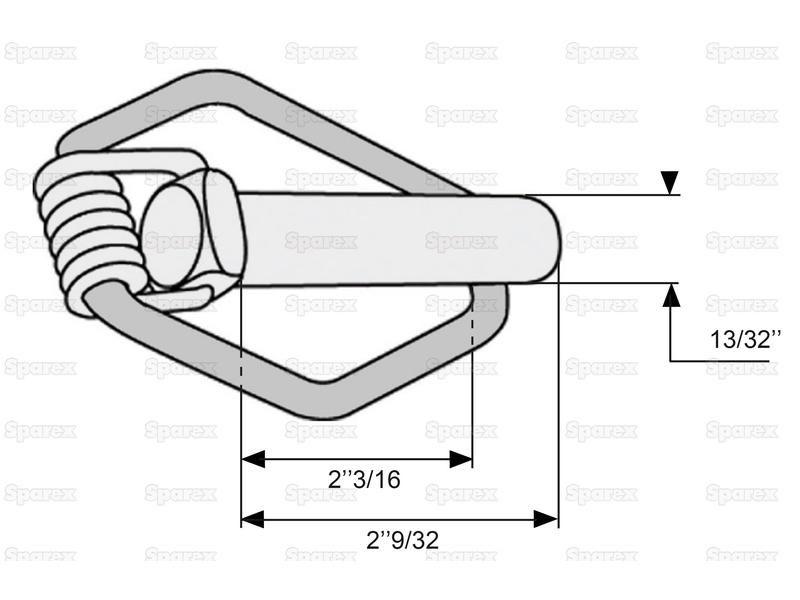 Safety Linch Pin, Pin Ø10mm x 58mm for Massey Ferguson (3788605M1)