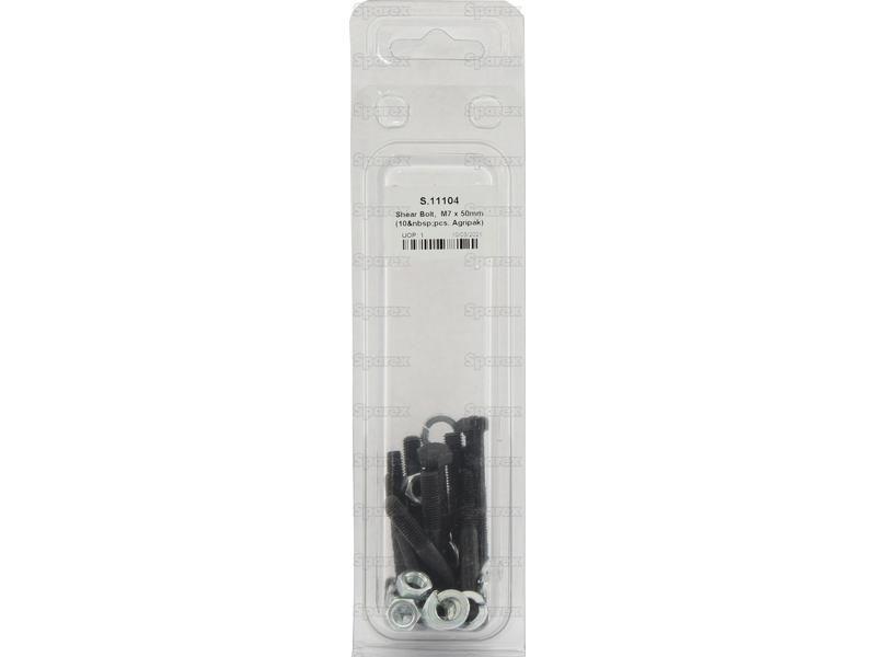 Shear Bolt, M7 x 50mm (10 pcs. Agripak)