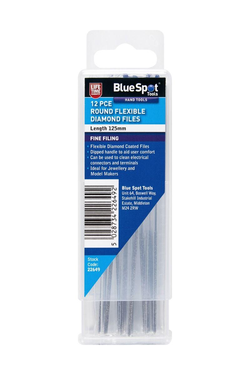 Blue Spot Tools 12 PCE Round Flexible Diamond Files In Case