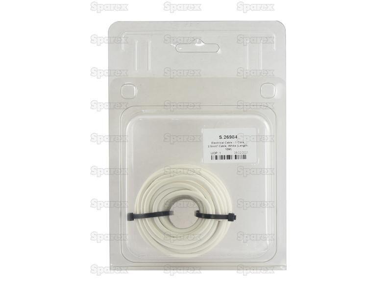 Electrical Cable - 1 Core, 2.5mm°² Cable, White (Length: 10M), (Agripak)