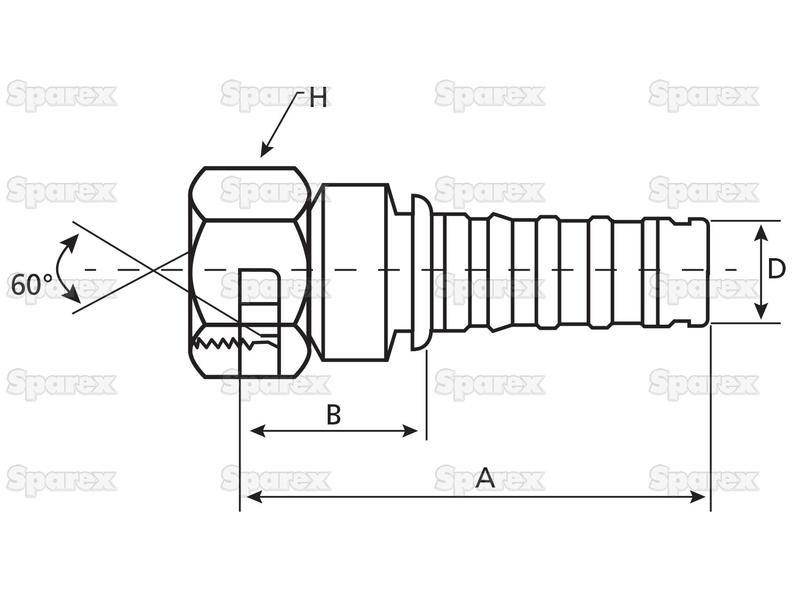 Gates BSP 60° Hose Insert 1/2'' x '' Female Thread Straight Swivel Gates (Belts) (8GS8FBSPORX)