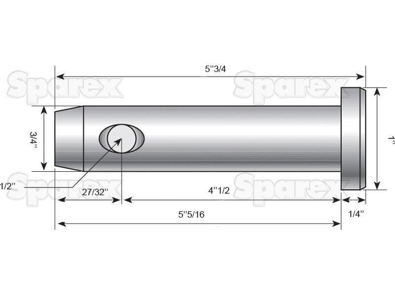 Top link pin 19x114mm Cat. 1